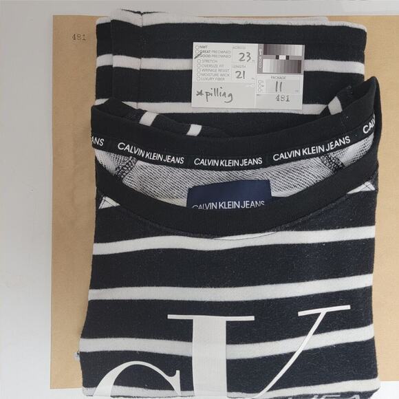 Calvin Klein Top Boxy Striped Crop XXL Black and White 481 - Picture 7 of 8